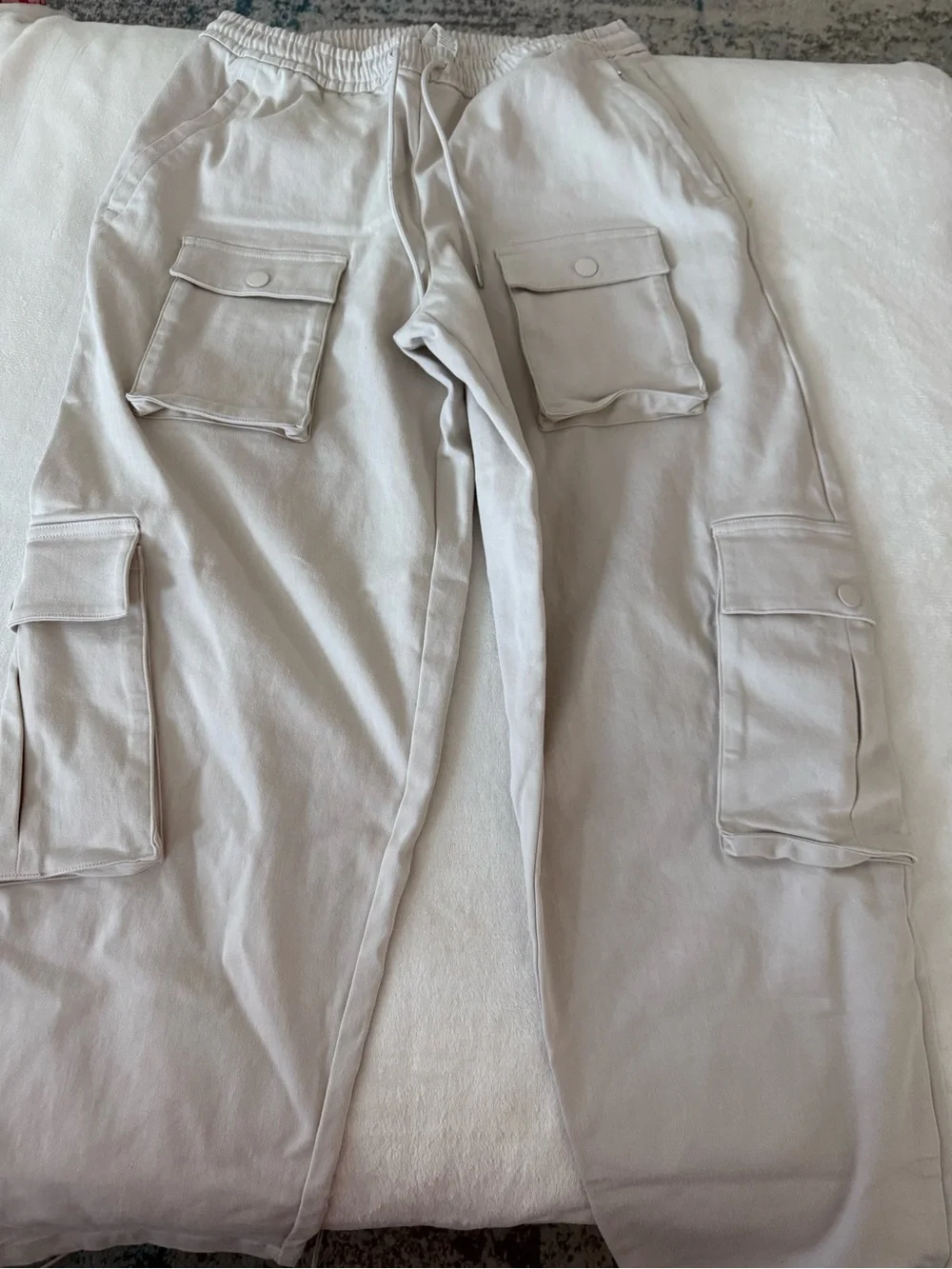 Alo Yoga cargo pants relaxed wide-leg elastic drawstring waistband M D78